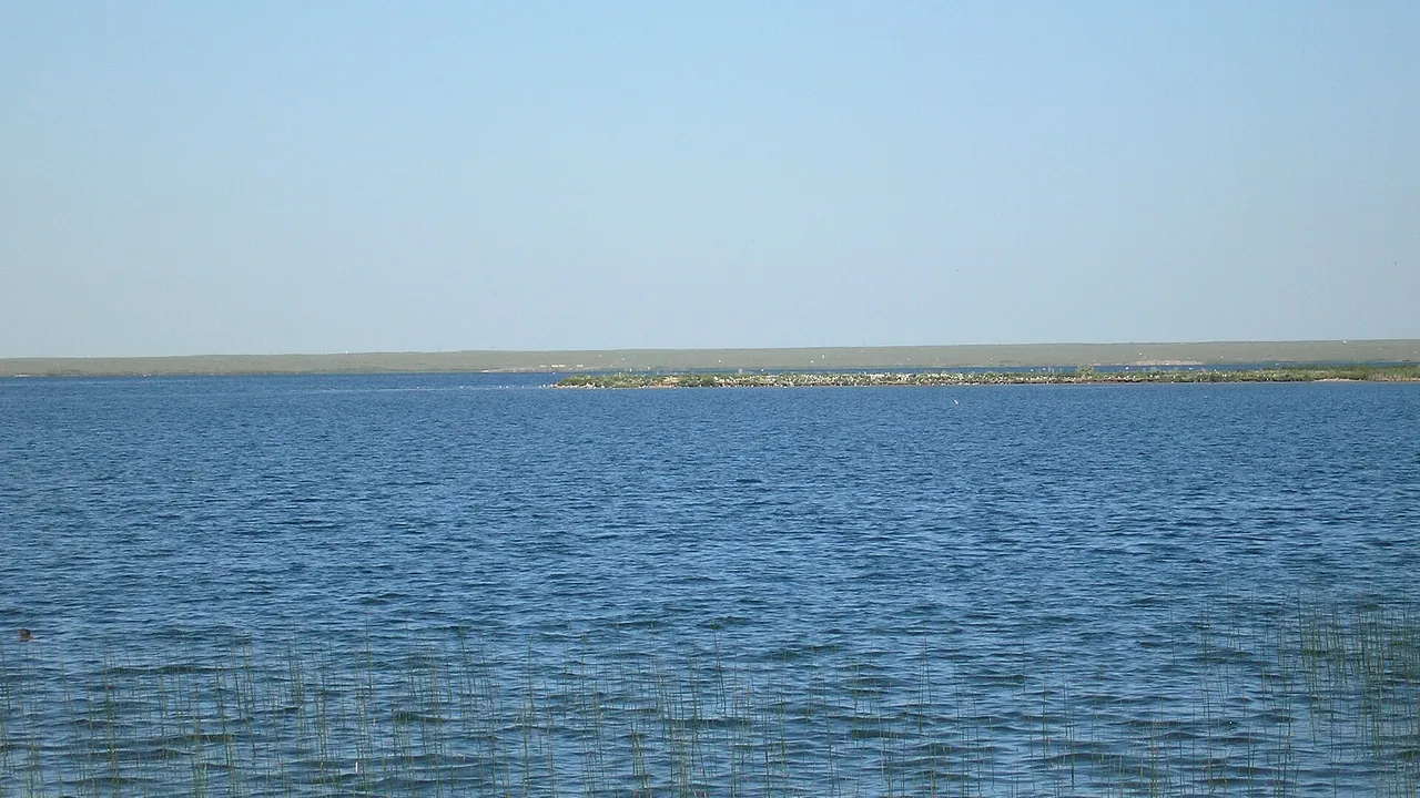 Lake Newell reservoir and the Brooks aquatics centre area in Brooks, Alberta