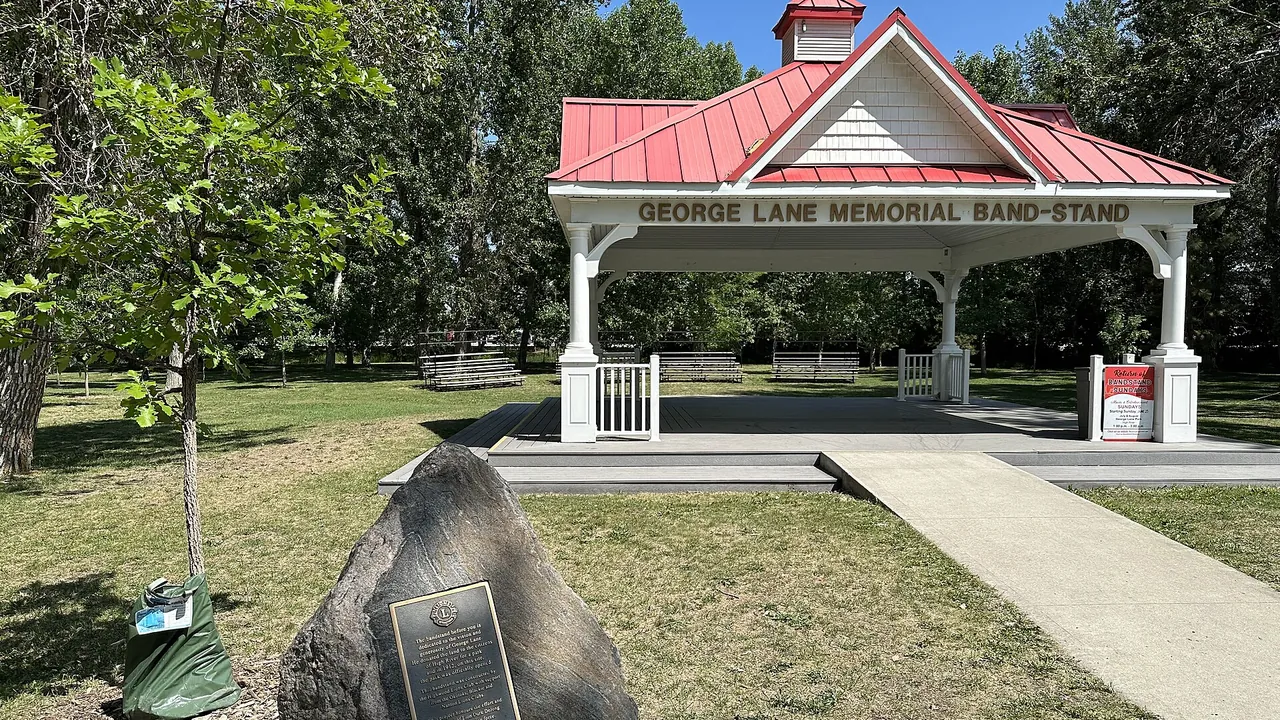 George Lane Park and the Highwood River in High River, Alberta