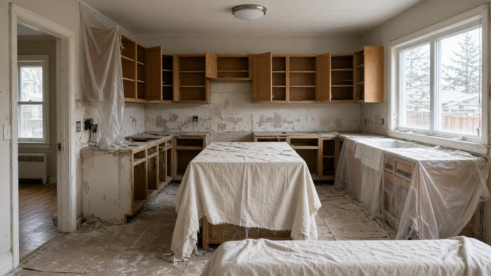 Kitchen renovation underway in an Edmonton bungalow